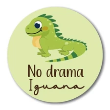 Magnet Me Up No Drama Iguana Drama Free Zone Funny Cute Magnet Decal, 5 Inch