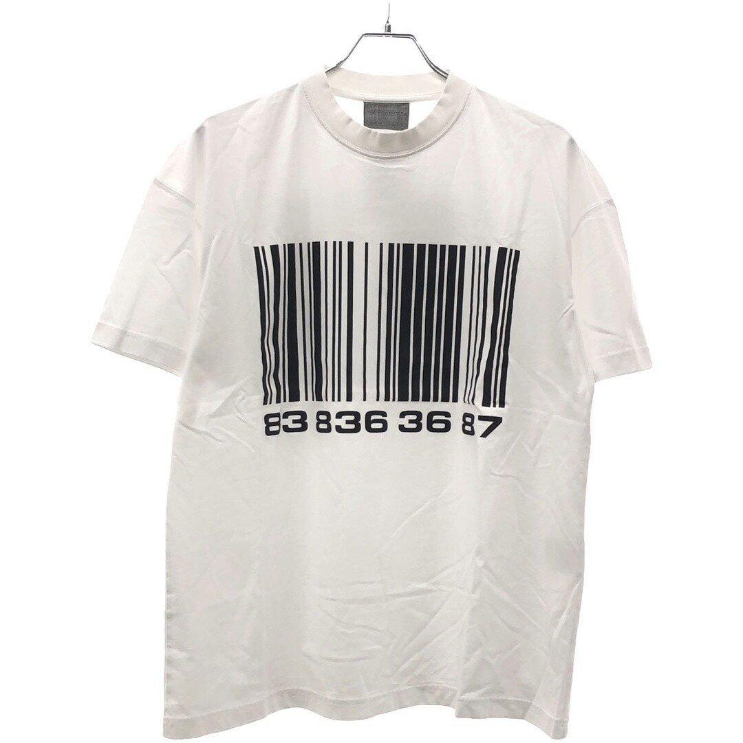 VTMNTS 22SS Barcode Print Tee VL12TR120W White S Used MESC-0 | eBay 