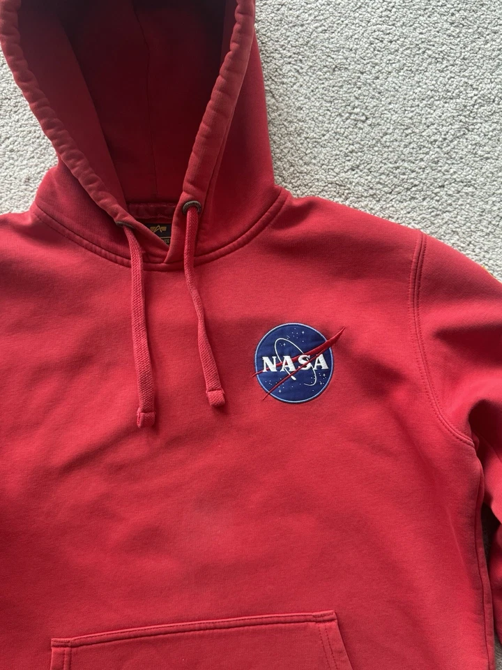 Cárdigan Alpha Industries X NASA Vintage Sudadera con Capucha Hombre Logo Manga Larga Talla Grande Foto 2 de 4