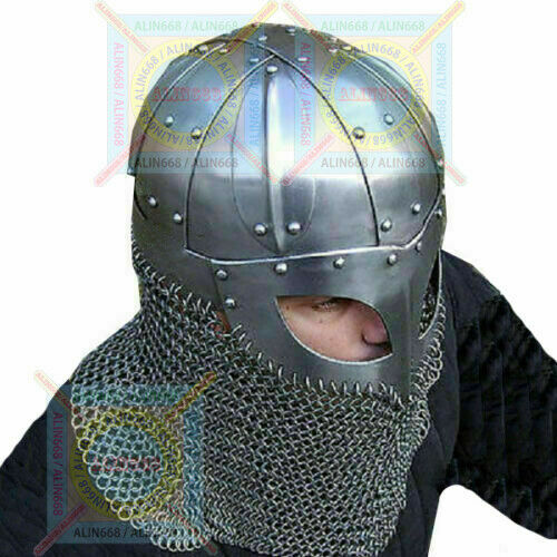 Médiévale Norman Knight Viking Casque Avec Cotte - Photo 2 sur 4