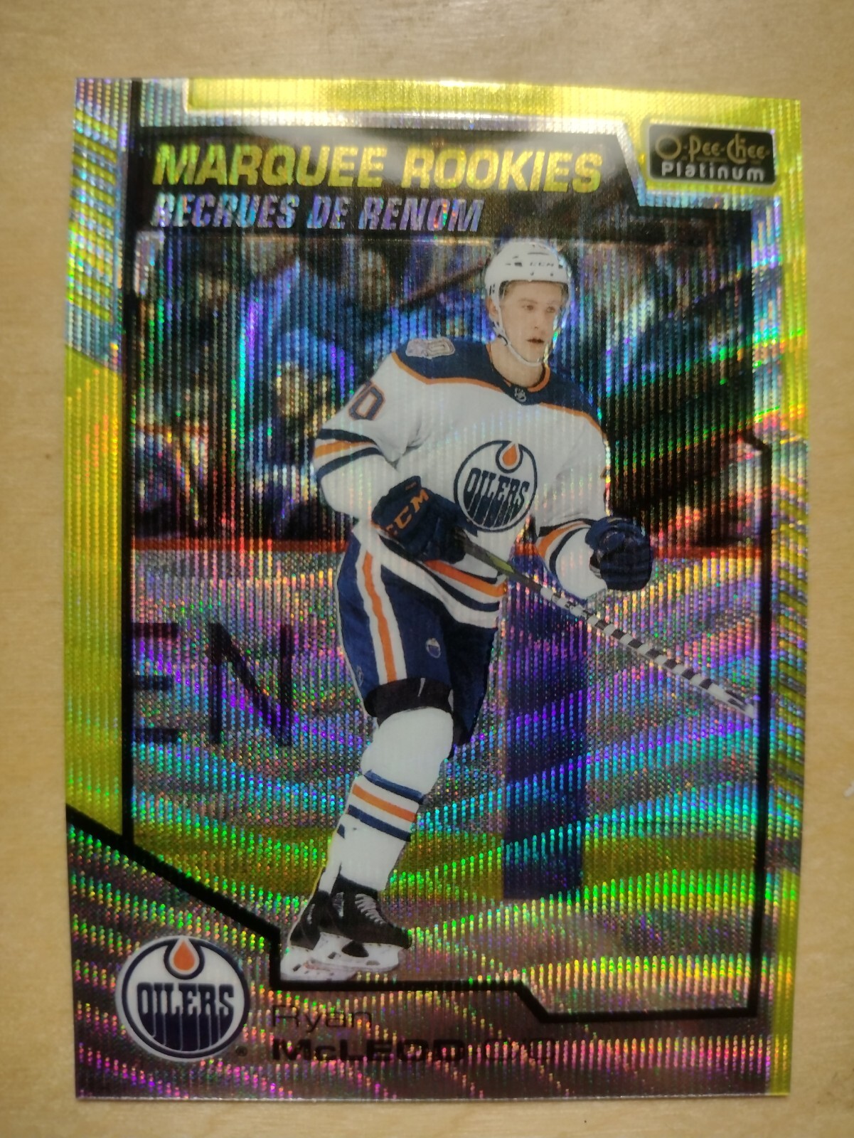 2020-21 OPC Platinum Marquee Rookies Neon Yellow Surge #173 Ryan McLeod