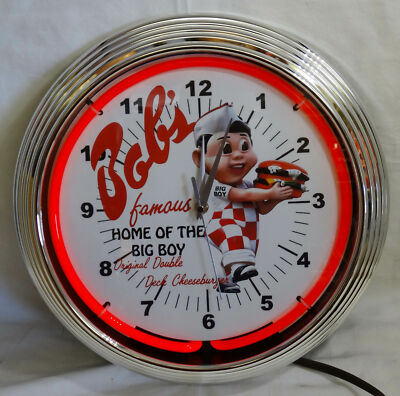 Bob's Big Boy Original Double Deck Cheeseburger Red Single Neon