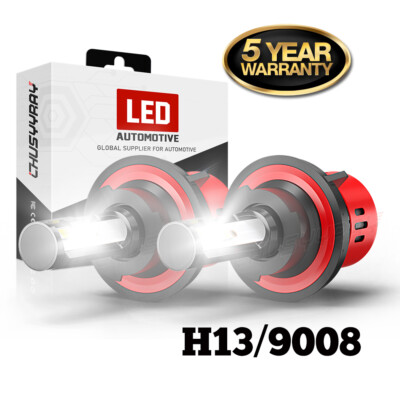 H13 For Mitsubishi Eclipse 2006-07 LED Headlight Hi/Lo Beam White 9008 Bulbs Kit
