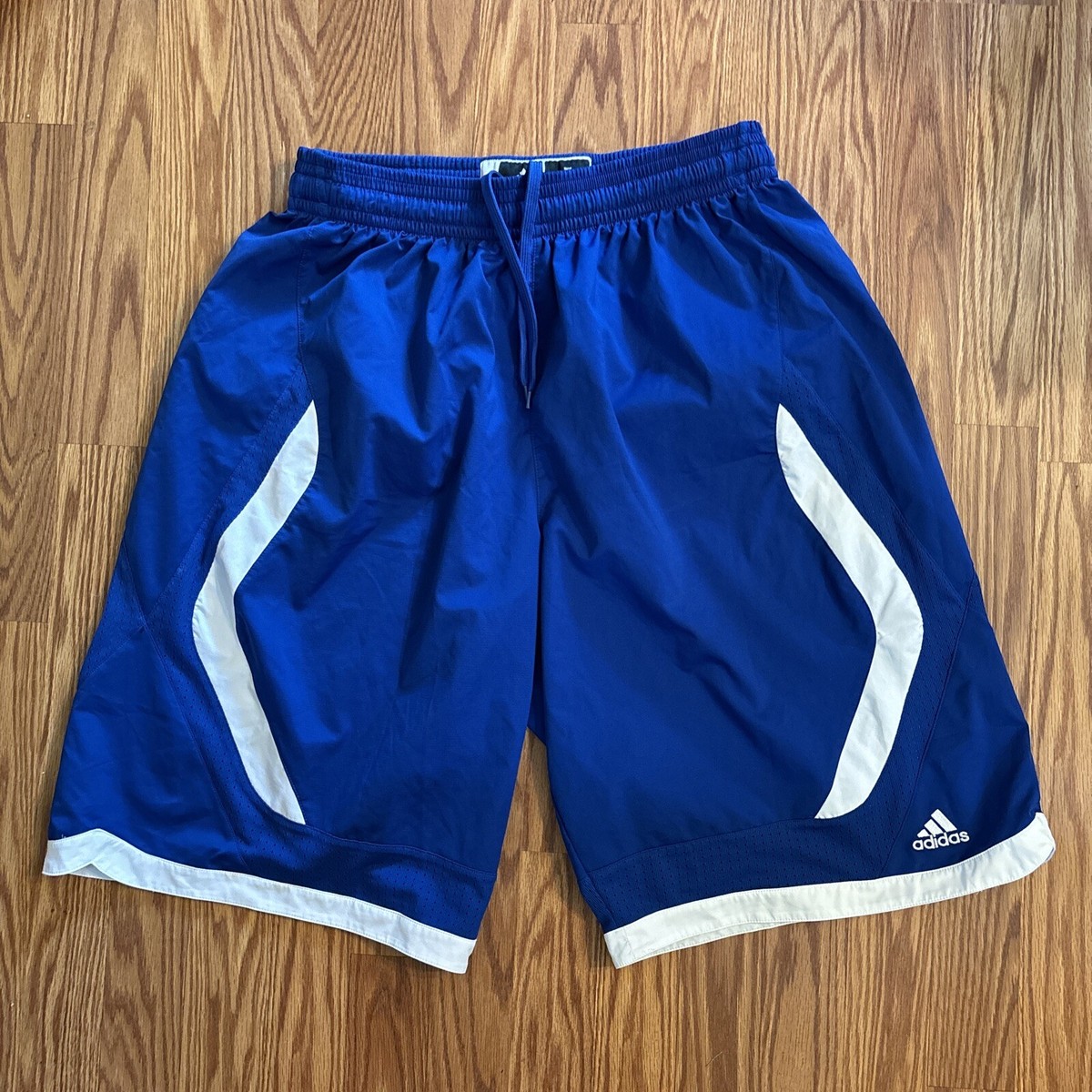 Adidas Men Size Large Blue White Basketball Shorts