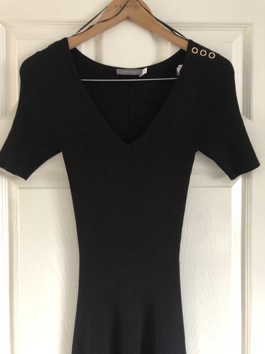 Mint Velvet Black Midi Ribbed Knit Dress Size XS 6-8 ( Stretchy) WORN ONCE - 第 2/11 張圖片