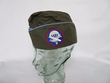 US Army Officer`s OD Garrison Cap Schiffchen Paratrooper Glider Blue Pipe WWII