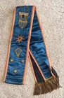Antique MASONIC SASH Silk Ribbons Bullion SCOTTISH RITES Stars Exc Cond 76x4.75" — photo 7