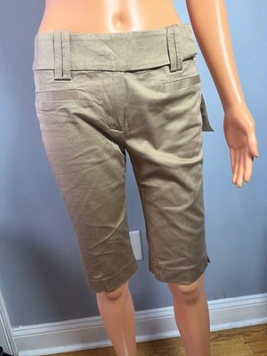 NWT Zara Basic Womens 4 Khaki Bermuda Shorts Chino Cotton Tan Summer Shorts.