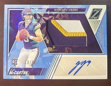 JJ McCarthy 2024 Zenith Rookie Patch Auto /50 Ice FOTL 3 Color Patch