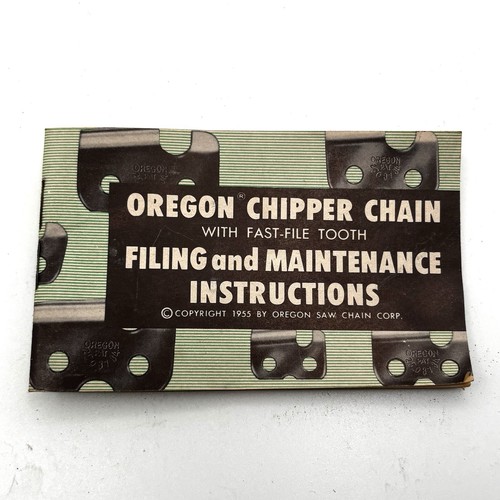 Oregon Chipper Chain Filing and Maintenance Instruction Owners Manual VTG