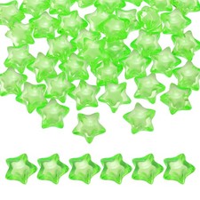 50pcs Acrylic Star Beads, 18mm Star-Shaped Pony Loose Spacer Beads, Light Green
