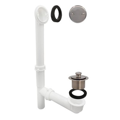 Westbrass 597244-07 White 1-1/2'' Tubular Pull & Drain Bath Waste Drain Kit wi...