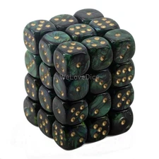 Dadi D6 Scarab Jade w/Gold (36)