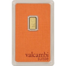 1 gram Gold Bar - Valcambi Suisse - 999.9 Fine in Sealed Assay 5167.53 per troy oz