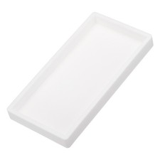 Silicone Bathroom Tray, 8" x 4" Soap Dispenser Tray, Pure White