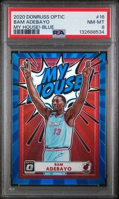 2020 Panini Optic My House #16 Bam Adebayo Blue /85 PSA 8 NM-MT Miami Heat