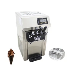 Commercial 3 Flavor Soft Ice Cream Maker Machine W/Pre Cooling,Preservation 110V