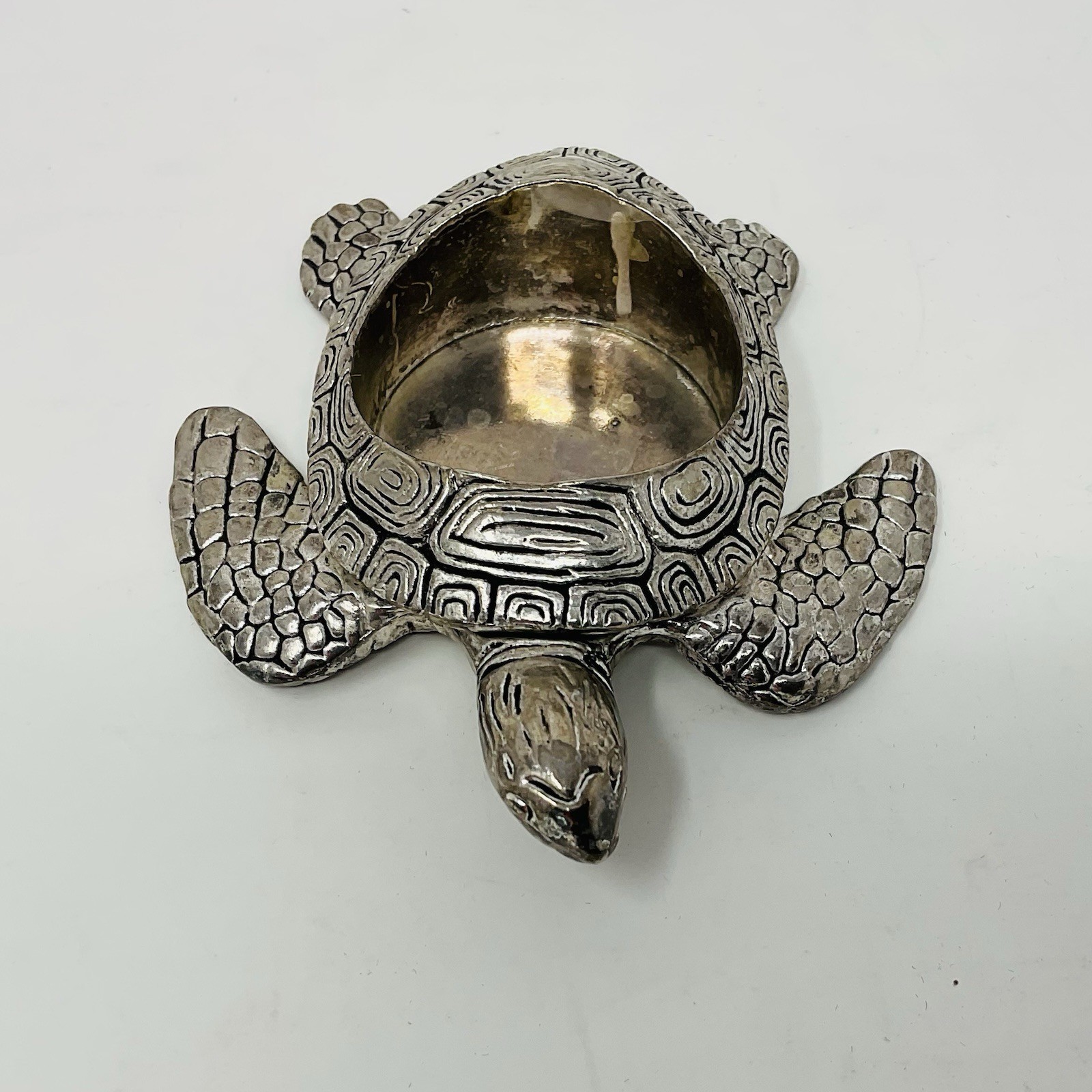 Yankee Candle SeaTurtle Silver Tea Light Candle Holder Retired Beach House Decor