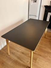6 Seater Rectangular Dining Table Black Laminate Top Ply Wood