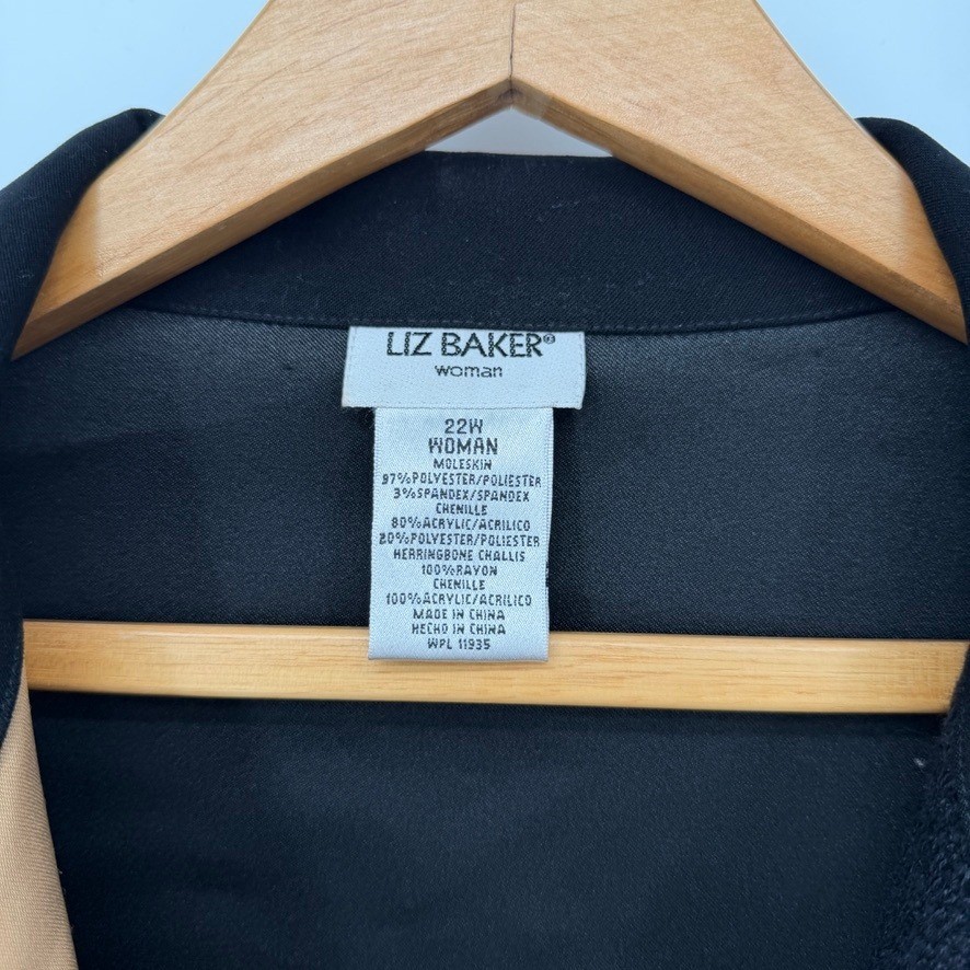 Liz Baker Patchwork Jacket Black Mixed Media Anim… - image 5