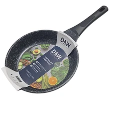 D&W Deane And White Cookware 9.5in Frying Pan Skillet Nonstick Interior Black