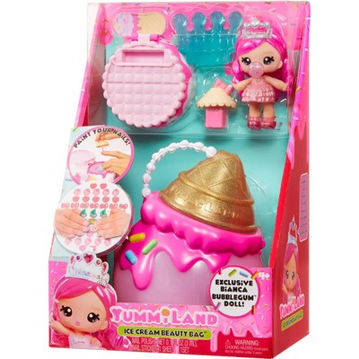 Yummiland Beauty Bag Playset + Lip Gloss Doll - Ice Cream Beauty Bag