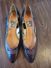 Vintage J. Renee Shoes Heels Size 9.5 Crocodile Pattern Leather