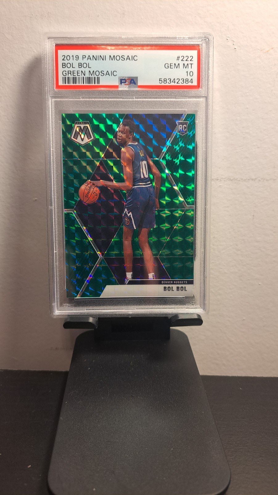 2019-20 Panini Mosaic Bol Bol RC Rookie Green Mosaic Prizm #222 PSA 10 Gem MT 🔥