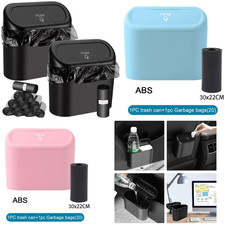 Car Trash Can with Lid and  Bags Leakproof Mini Vehicle Garbage Bin.