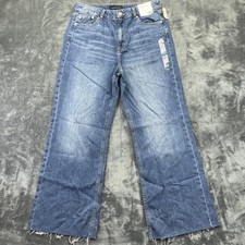 Aeropostale Aero High Rise Wide Leg Jeans Womens 12S Blue Non Stretch Denim