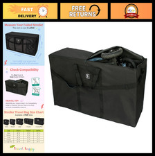 X-Large Stroller Travel Bag for Single & Double Strollers - Durable, Black, Prot