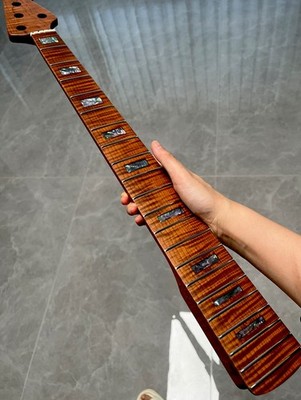 5A Stainless 5strings BASS 21Fret DIY Roasted Flame Maple guitar neck hell inlay