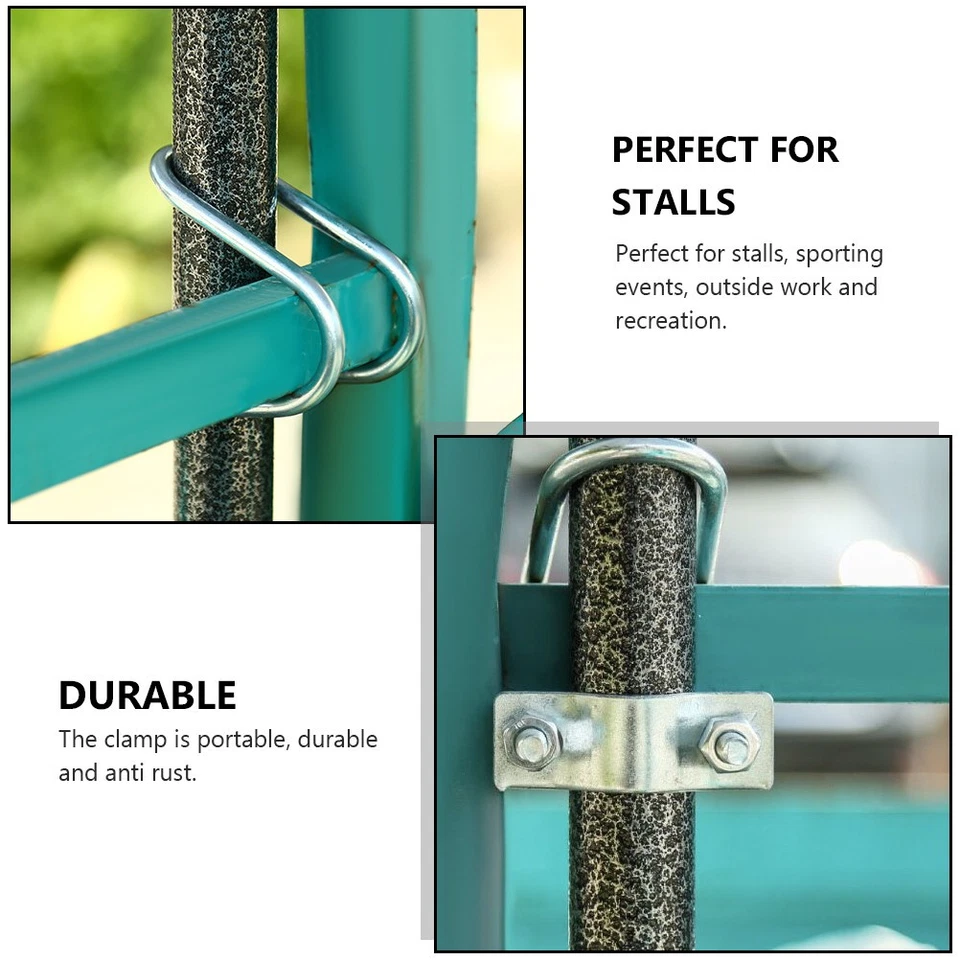 Porta di ombrello da patio esterno a forma di a U per triciclo (argento) - Immagine 2 di 4