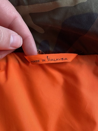 Vtg Winchester Conceal Trebark Camo Blaze Orange Reversible Hunting Vest 2XL - Picture 7 of 10