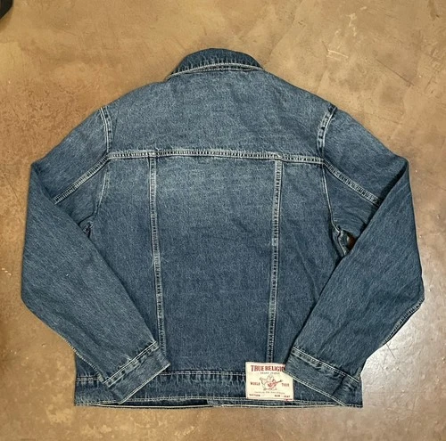 True Religion Men's Jesse SN Trucker Blue Denim Jean Jacket, Size M, NWT $159 image 2