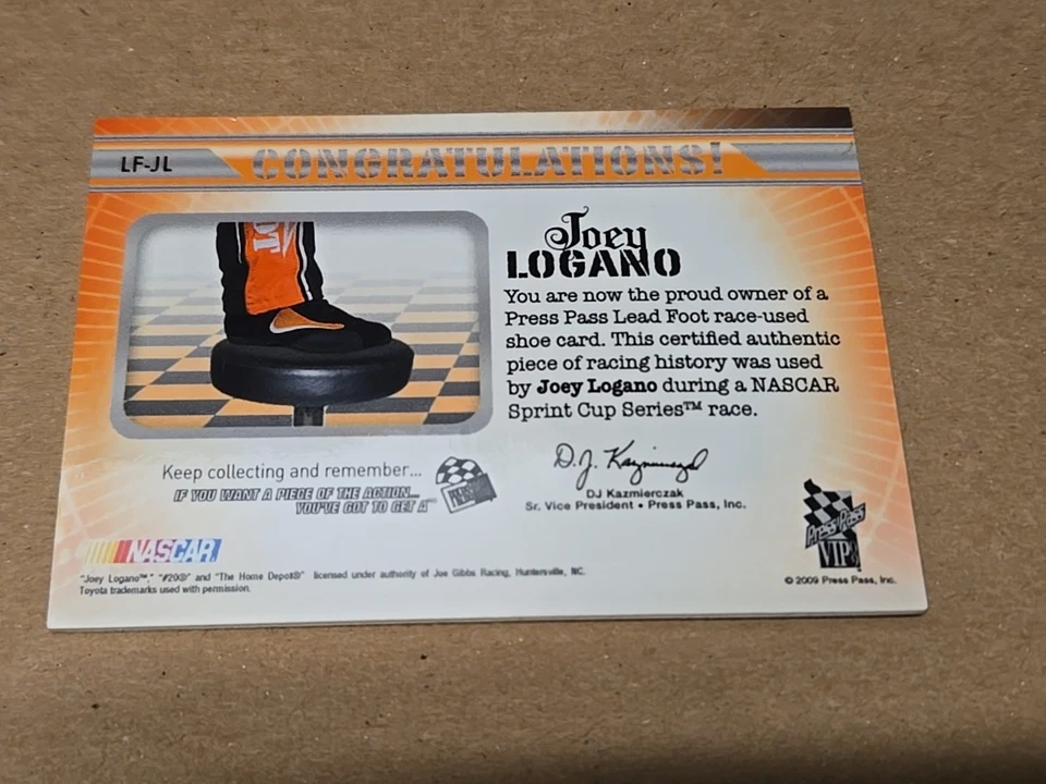 Joey Logano - 2009 Press Pass VIP - Lead Foot Holofoil SSP #'d 4/10 - Rare - Image 3 of 3