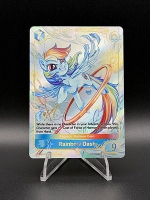 rainbow dash mtg card My Little Pony TCG Rainbow Dash Shining Gold Rare Signature 1st Ed  BP01-GR05