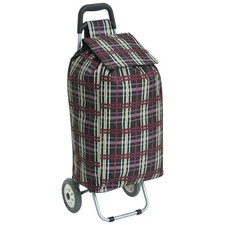 Shopping Trolley 2 Wheel Folding 82L Check Print Habitat Lightweight Cart
