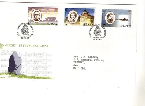 1985 JERSEY -EUROPA MUSIC FDC FROM COLLECTION N39