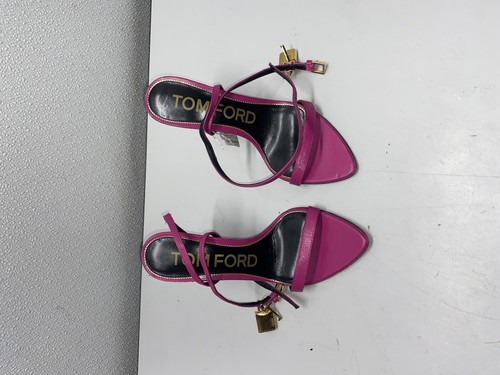 TOM FORD Leather Padlock Heels Pink Stiletto Heel 37 1/2