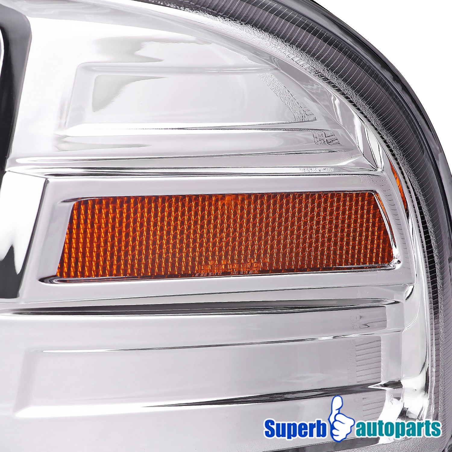 Fits 1999-2006 GMC Sierra Yukon Projector Headlights LED Strip+Bumper Lamps