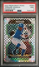 2022 PANINI PRIZM DRAFT PICKS POWER PLAID #PDP4 TERMARR JOHNSON 6/35 PSA 9