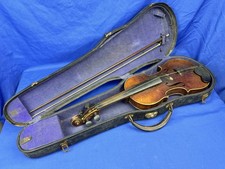 C.1920 Czechoslovakia 3/4 VIOLIN, Case  Bow, Label Inside Copy of Stradivarius