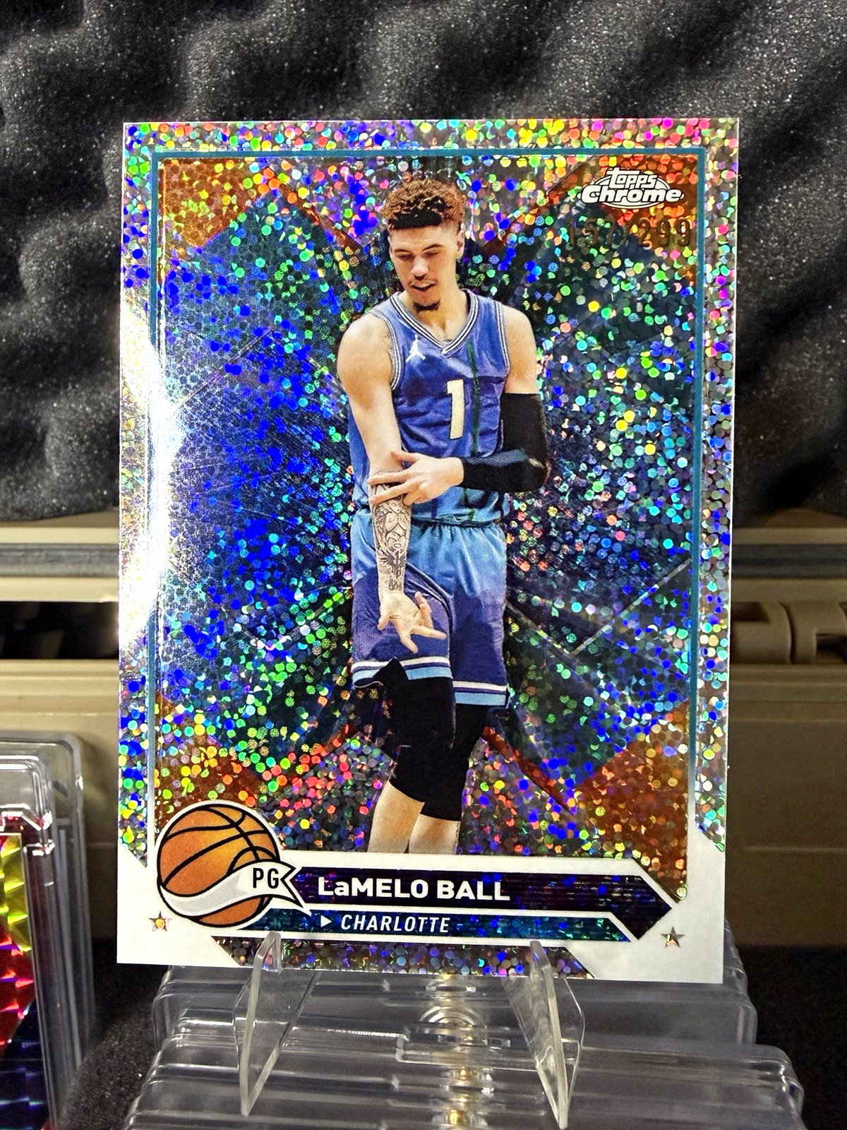 Topps 2023-24 Chrome LaMelo Ball Charlotte Hornets #41 Speckle /299