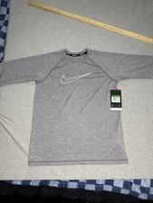 Boy's Youth Nike Dri-Fit UPF 40 Hydro Half Sleeve Rash Guard Swim Shirt Large