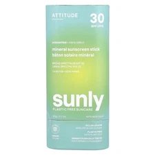 Sunly, Mineral Sunscreen Stick, SPF 30, Unscented, 2.1 oz (60 g)