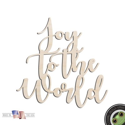 Joy To The World Word Text Laser Cut Out Unfinished Wood Shape Craft Supply