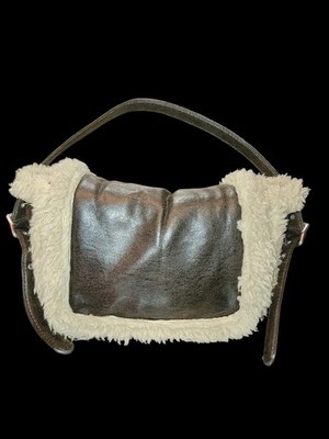 Zara Small Purse Brown Leather With Fur
