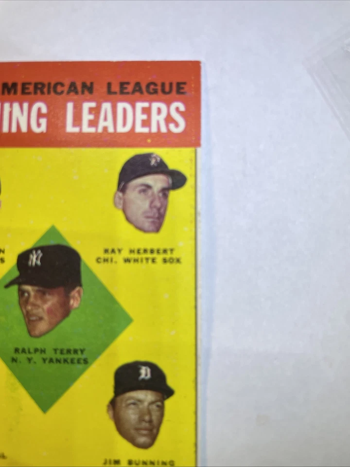 1963 Topps 1962 Liga Nacional Líderes de Bateo #1 Musial, Aaron, En muy buen estado/excelente+ Foto 3 de 4