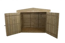 Outdoor Garden Storage Apex Roof 1.98x0.8m Wooden Double Door Bike Tool Store